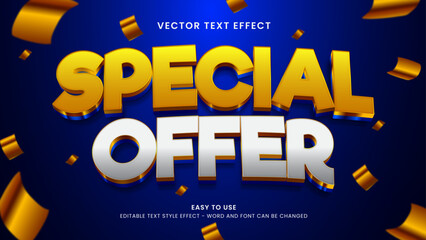 special offer editable text effect 3d vector