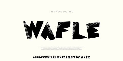 Alphabet Handdrawn with wall texture fonts,Uppercase, Typeface. design urban street style.vector illustration