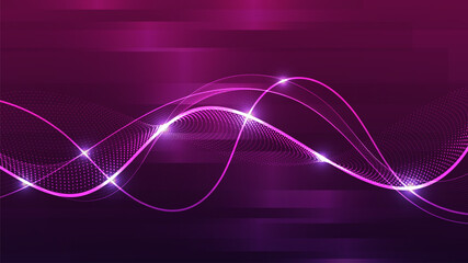 Futuristic Purple Vertical DNA Molecule Geometric Network Minimal Background.