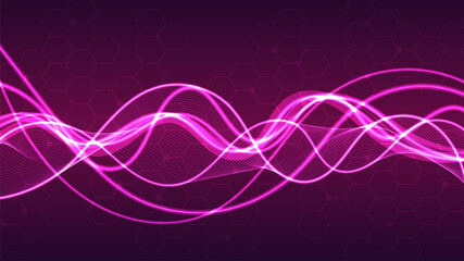 Futuristic Purple Vertical DNA Molecule Geometric Network Minimal Background.
