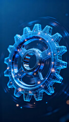 gears on blue background