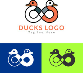 Duck and loop shape logo