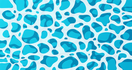 Blue ocean wave. Rippled water surface with sunlight reflecting. Top view. Beach, Ocean clean and deep water. Vector illustration