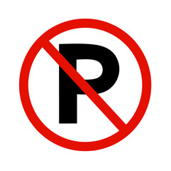 no parking sign vector on white background