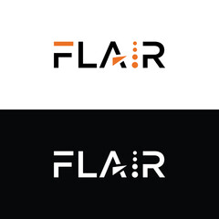 Obraz premium FLAIR Logo Design with Modern Typography and Arrow Elements