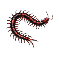 Illustration of a centipede with a white background