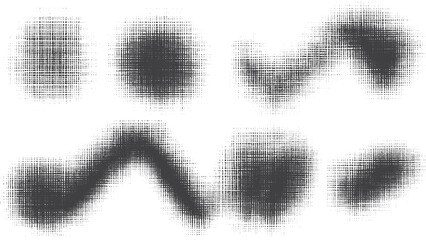 Modern black halftone zigzag wave pattern with dotted texture on clean white background design 