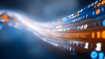 Digital Data Flow: Dynamic abstract visualization of data streams flowing seamlessly, depicting the digital age and technological advancements. - Powered by Adobe