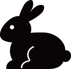 横向きのうさぎアイコン　モノトーン