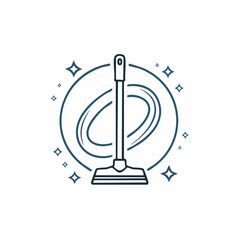 Simple Line Art Cleaning Tool with Sparkles.