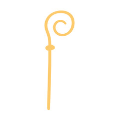 Simple vector illustration of an episcopal crozier. Minimal holiday design for Saint Nicholas.