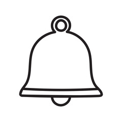 Bell outline icon. Minimal vector illustration. Simple holiday design on white background.