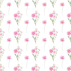 Seamless pattern, floral minimalist background with watercolor flowers. Repeat fabric wallpaper print texture. Perfectly for wrapped paper, backdrop.