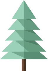 Obraz premium Minimalist Christmas tree flat vector design in pastel tones. Perfect for modern greeting cards, festive decor, and minimal holiday branding