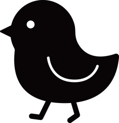 横向きのひよこアイコン　モノトーン © ベルベットR