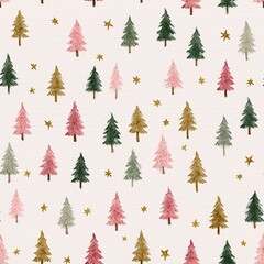Beautiful Christmas seamless pattern illustration with festive motifs