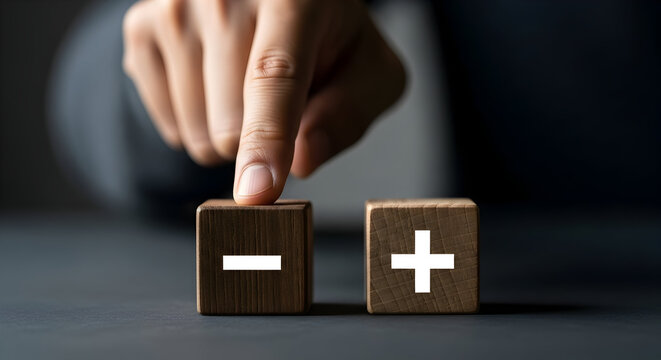 Weighing pros and cons with a finger poised to choose wisely