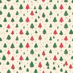 Beautiful Christmas seamless pattern illustration with festive motifs