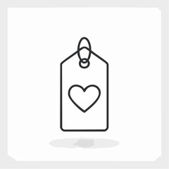 Simple Outline Tag with Heart Symbol Design.