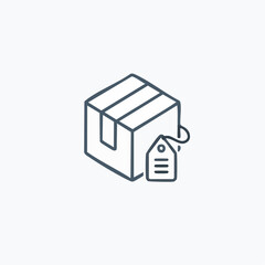 Simple Vector Illustration of a Shipping Box with Tag.