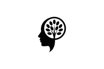 Head and flower health logo