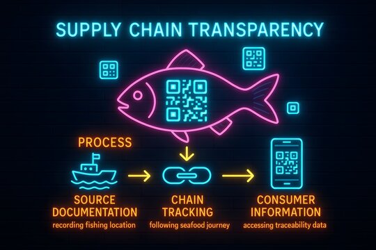 Traceable Seafood Infographic for Sustainable Fishing and Consumer Awareness
