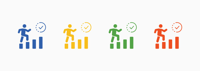 Progress Icon Set Color Multiple Style Collection