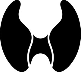 Human thyroid gland illustration black and white medical concept