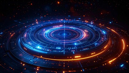 Futuristic Abstract Digital Visualization Illustrative Graphic Depicting Data Information Network