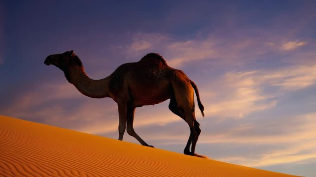 Dromedar in der W&uuml;ste &ndash; majest&auml;tisches W&uuml;stentier in hei&szlig;er Sandlandschaft