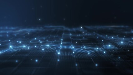 Flying through futuristic digital geology terrain, digital data telemetry and engineer topography with contour lines. 3D wireframe cartography concept.  - Powered by Adobe