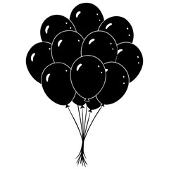 Balloon Bundle Vector | Generative AI & Linocut Silhouette Design