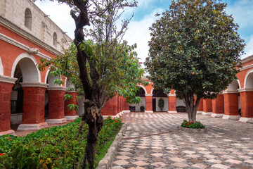 Peaceful Courtyard at Santa Catalina Monastery, Arequipa, Peru
