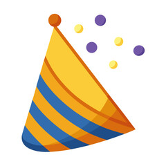 Party Hat Cone Vector | Generative AI & Linocut Silhouette Design