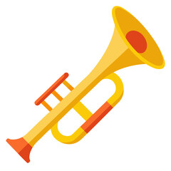 "Trumpet Blower Vector – Generative AI Linocut Silhouette Design"