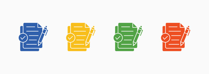 Summary Icon Set Color Multiple Style Collection