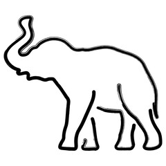 elephant icon, brush strokes, vector illustration on white background.