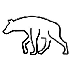 hyena icon, brush strokes, vector illustration on white background.
