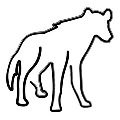 hyena icon, brush strokes, vector illustration on white background.