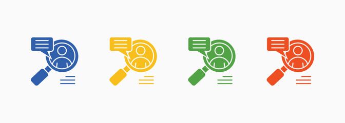 Research Icon Set Color Multiple Style Collection