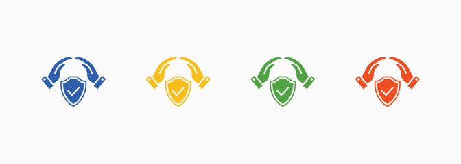 Insurance Icon Set Color Multiple Style Collection