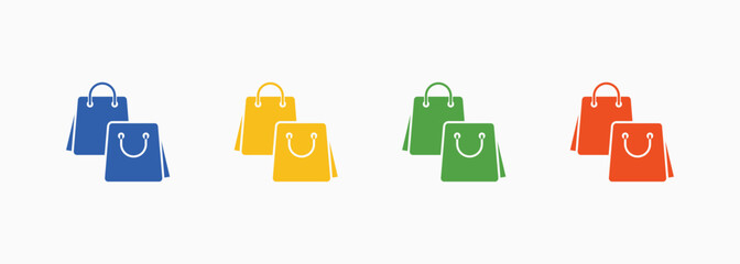 Bag Icon Set Color Multiple Style Collection