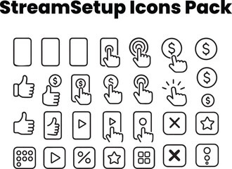 In-Game Currency & Reward Icon Set — Vector Outline Pack
