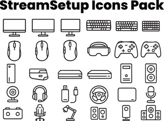 Gaming Controller & Console Line Icon Pack — Vector Outline Pack
