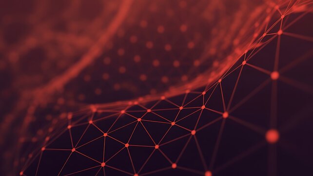 Abstract red digital network background representing data connection and futuristic technology
