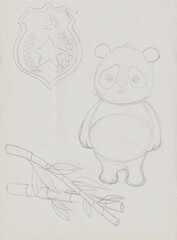 Sweet pencil sketches of pandas in a simple, childish style. Minimalist hand-drawn outlines perfect for coloring, painting, or animal-themed kids’ art projects.
