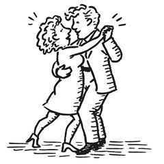 dancing couple, simple drawing