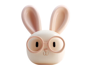Obraz premium bunny wear sunglasses isolated on transparent backgrouns
