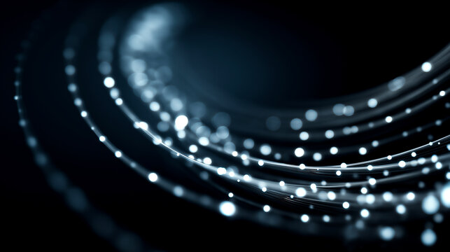 青白く輝く渦状の光エフェクト|テクノロジー・未来・デジタル