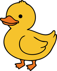 Cute Duck Flat Vector Illustration